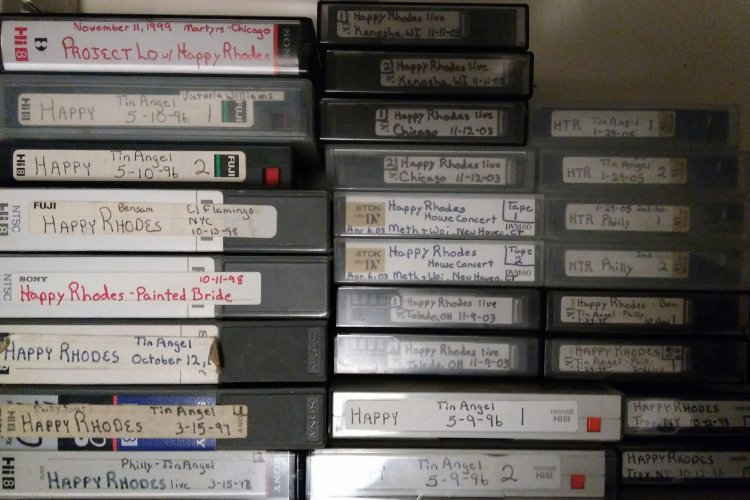 Buncha HI-8 tapes of  live Happy Rhodes shows, recorded by Chris W.. For fun, then. For posterity, now.